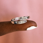 Faith-Over Fear: Minimalist Christ Bible Ring