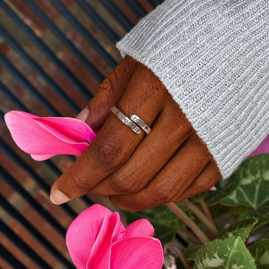 Faith-Over Fear: Minimalist Christ Bible Ring
