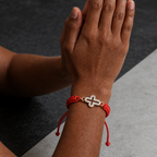 Woven Cord Cross with Shimmering Cross Bracelet: Ground Your Faith in His Enduring Presence