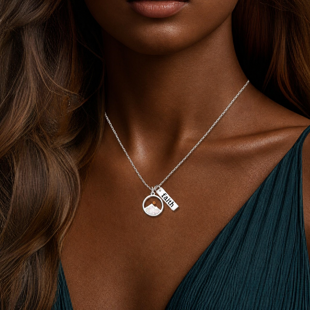 Faith Tag & Mustard Seed Mountain Necklace: A Symbol of Mountain-Moving Belief