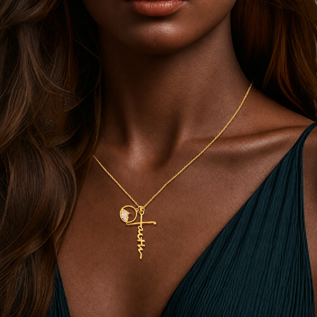 Faith Script Cross Mustard Seed Necklace: A Symbol of Mountain-Moving Belief