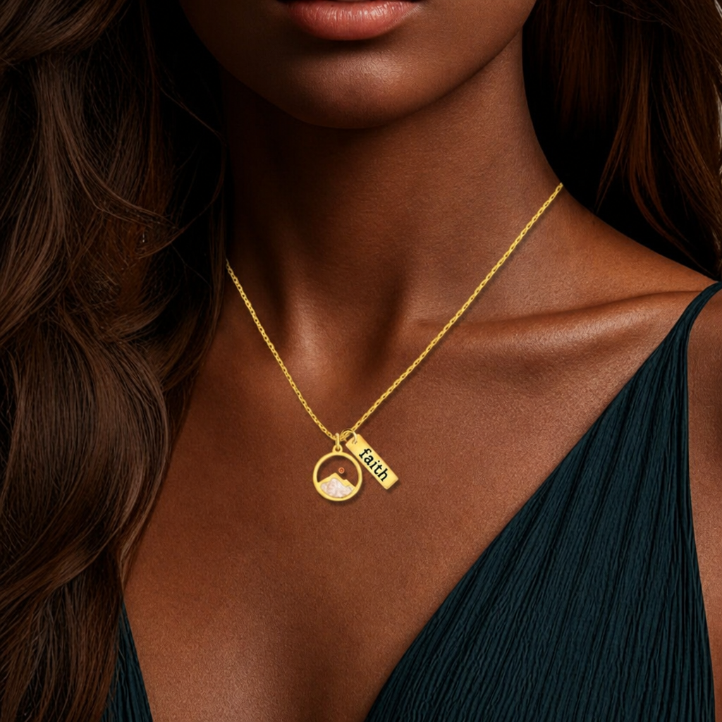 Faith Tag & Mustard Seed Mountain Necklace: A Symbol of Mountain-Moving Belief