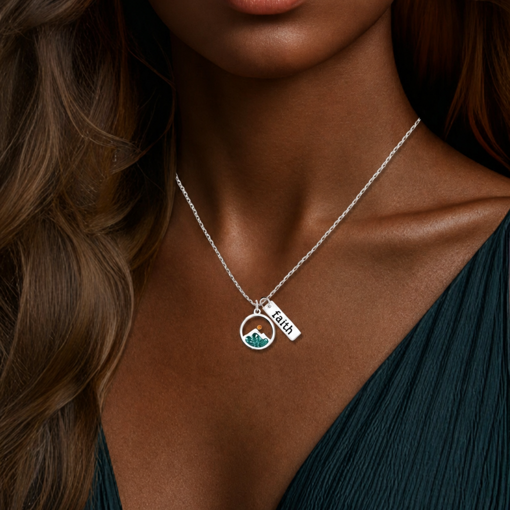 Faith Tag & Mustard Seed Mountain Necklace: A Symbol of Mountain-Moving Belief