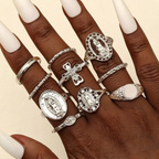 Golden & Silver Marian Cross Ring Set: A Token of Heavenly Devotion