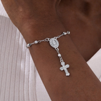 Our Lady & Crucifix Pendant Bracelet: Her Grace on Your Wrist