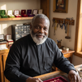 Pastor Willie in his shop